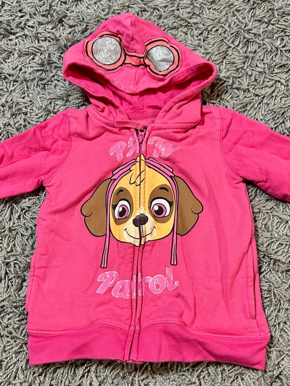 Paw Patrol Girls' Hot Pink Hooded Zip-Up Sweatshirt